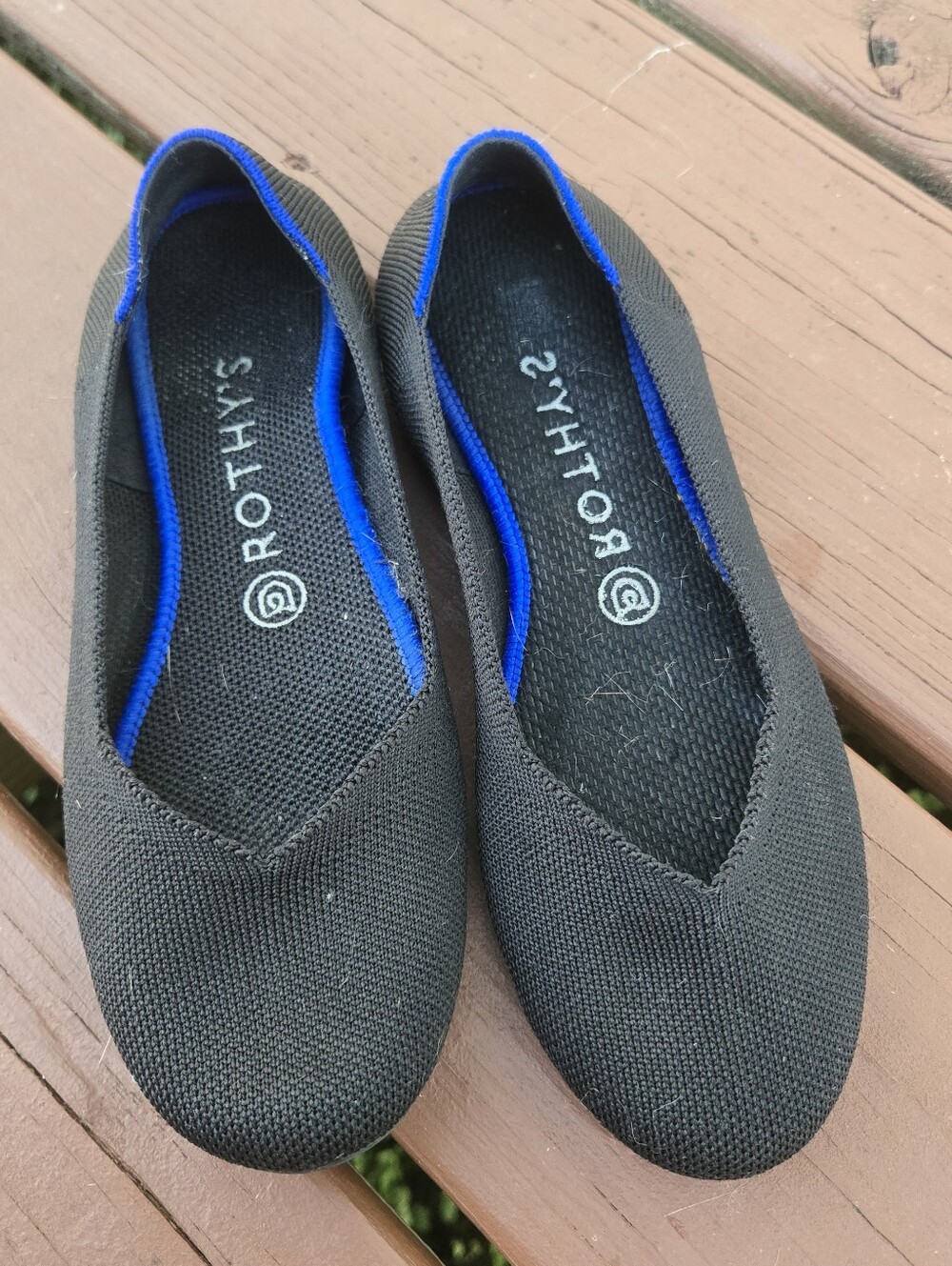 Rothy's Black Round Toe Ballerina Flats Classic Office Womens Size 8